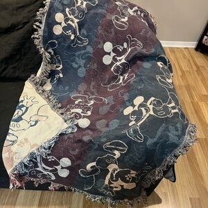 Disney Mickey Mouse Throw Blanket - Blue and Burgundy